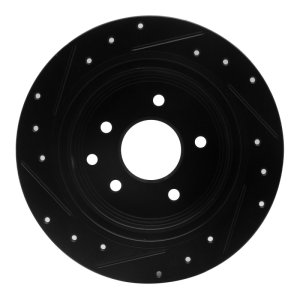 Nissan Juke Brake Rotor (1) - Rear Right - R1 Concepts - Drilled & Slotted - Black - `02-`25